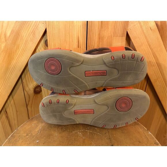 Lands' End Women's Size 7B Orange Terrain Sandals Leather - Picture 6 of 8